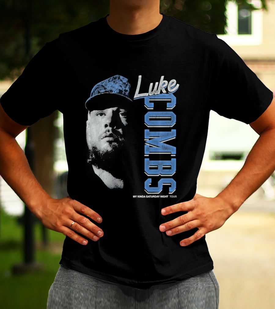 Luke Combs My Kinda Saturday Night Tour Hat And Bearded Face T-Shirt