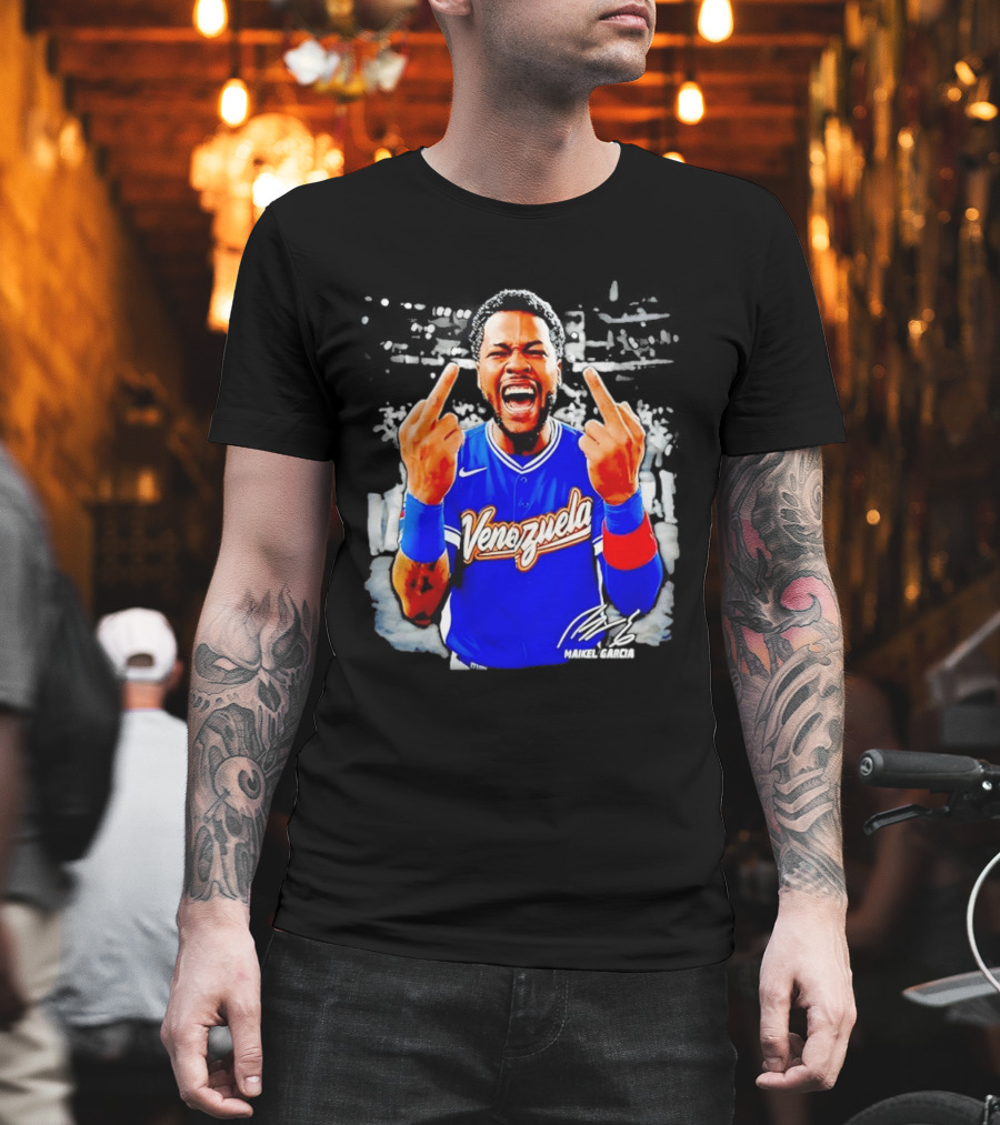 Maikel Garcia Venezuela 2026 MVP Middle Finger Baseball Team T-Shirt