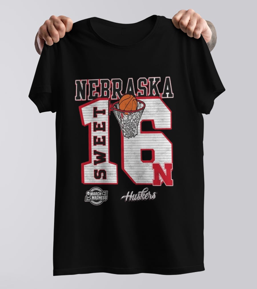 Nebraska Cornhuskers Basketball Sweet 16 March Madness 2026 T-Shirt