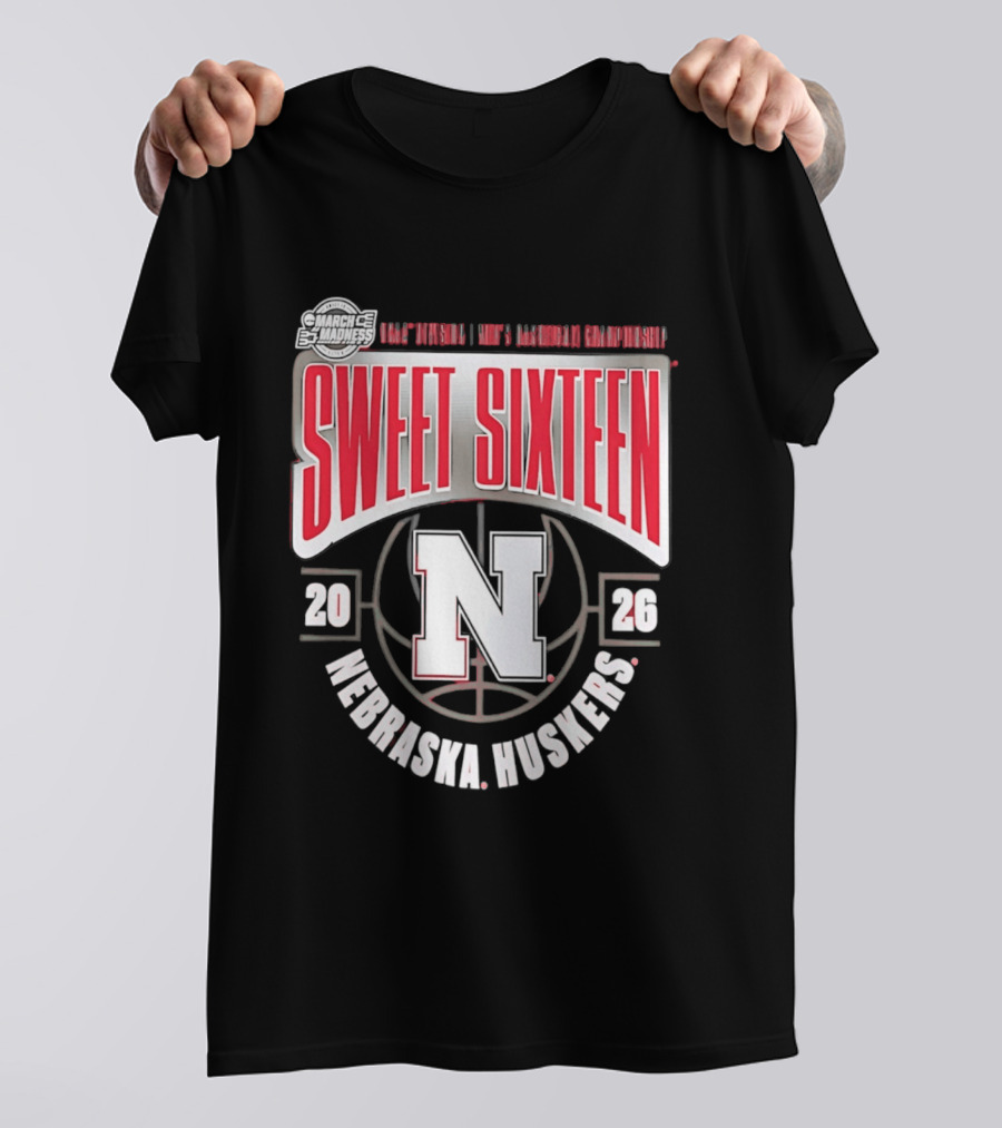Nebraska Huskers 2026 NCAA Sweet Sixteen Basketball Tournament Championship T-Shirt