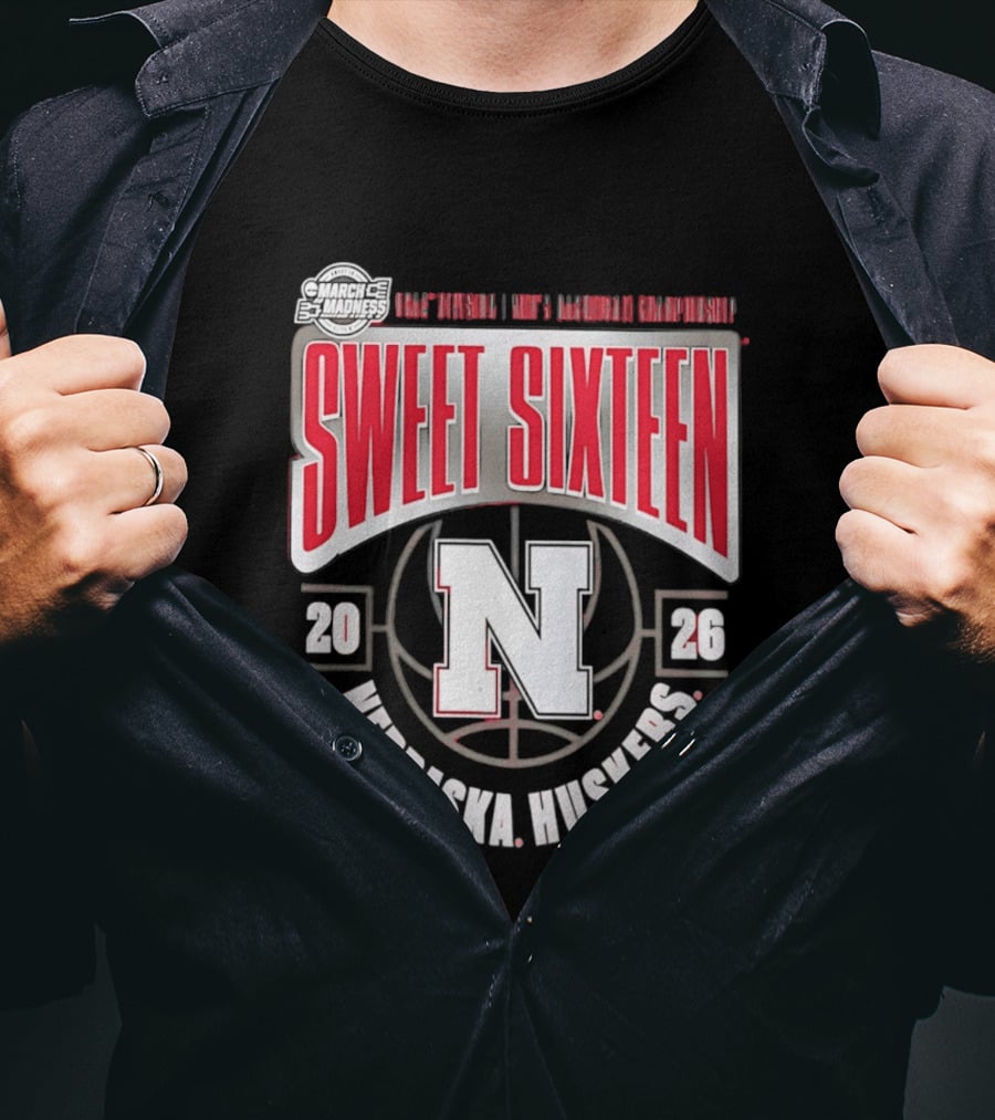 Nebraska Huskers 2026 NCAA Sweet Sixteen Basketball Tournament Championship T-Shirt