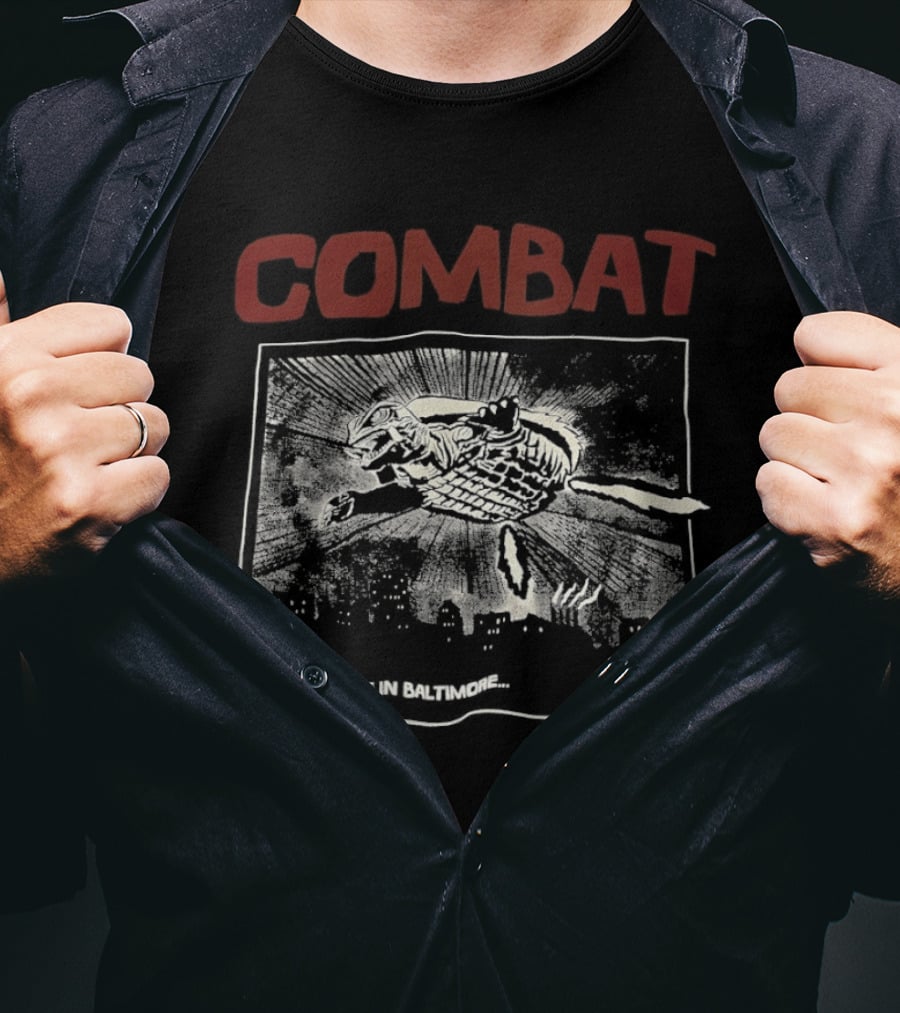 Combat Mean While In Baltimore Sunburst And Bird T-Shirt