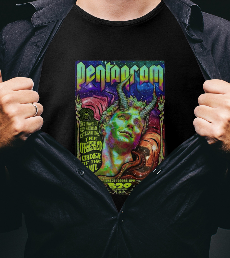 Pentagram Psychedelic Concert Atlanta GA June 27 2026 Featuring The Obsessed Order Of The Owl T-Shirt