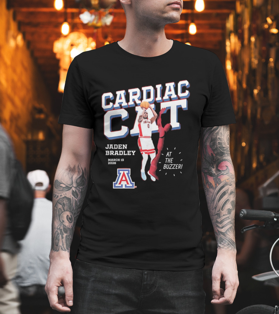 Jaden Bradley Cardiac Cat Arizona Wildcats At The Buzzer T-Shirt
