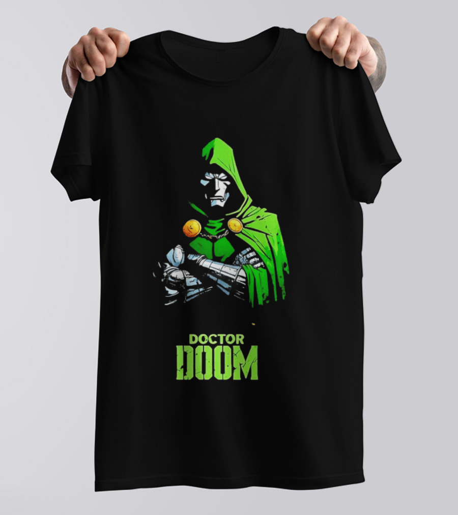 Doctor Doom Green Armor Crossed Arms Marvel T-Shirt