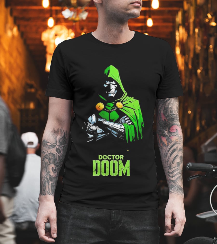 Doctor Doom Green Armor Crossed Arms Marvel T-Shirt