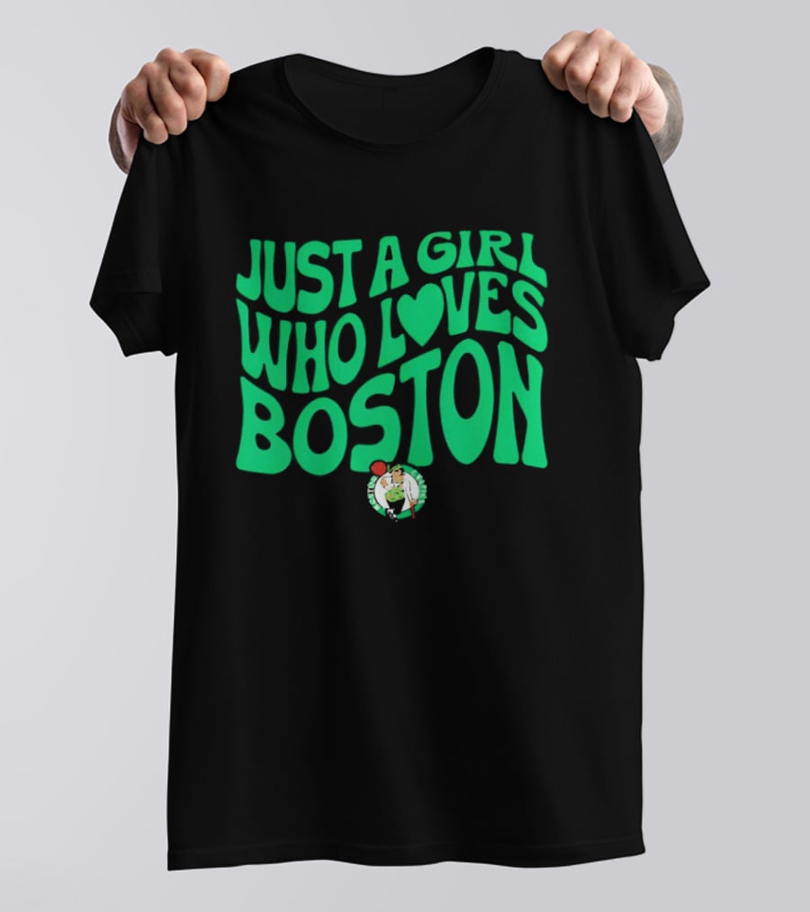 Just A Girl Who Loves Boston Celtics With Heart T-Shirt