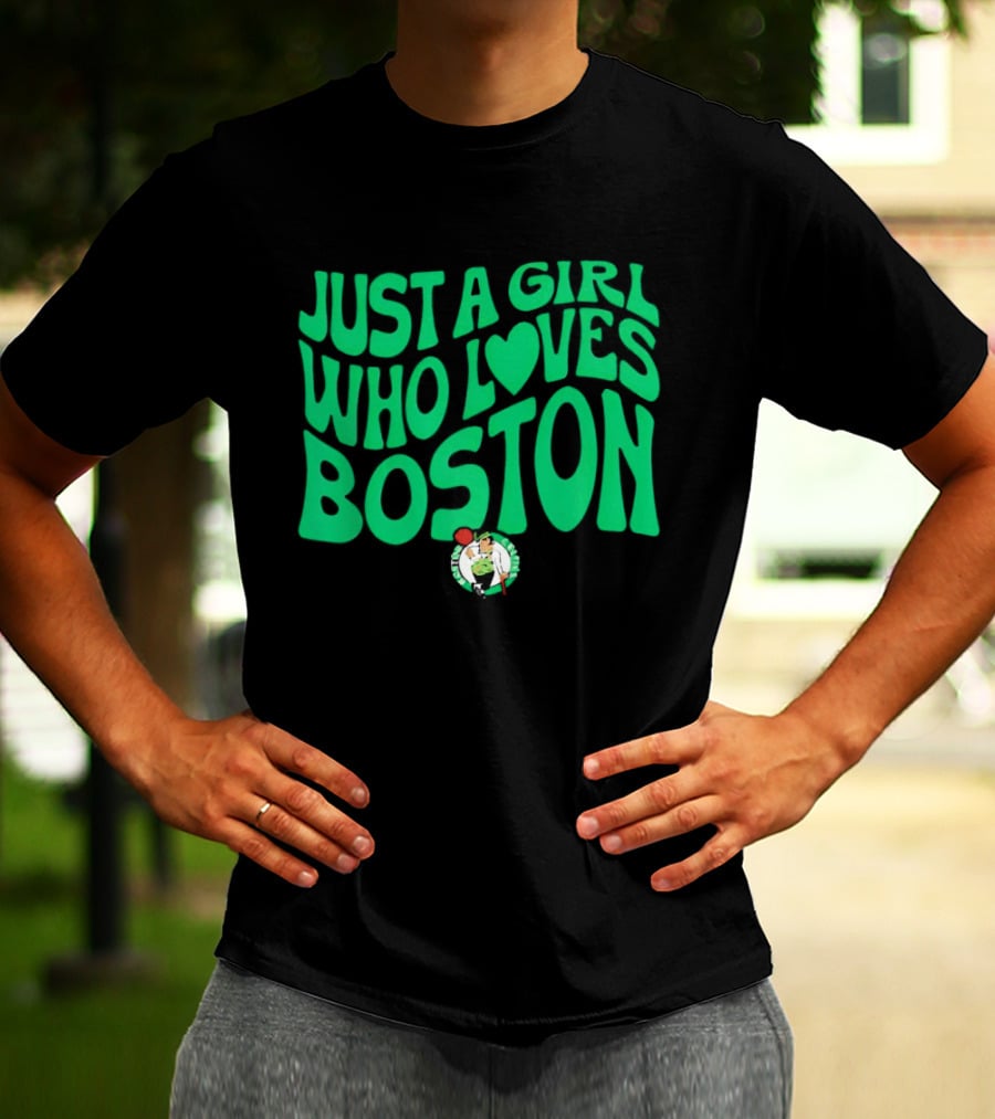Just A Girl Who Loves Boston Celtics With Heart T-Shirt