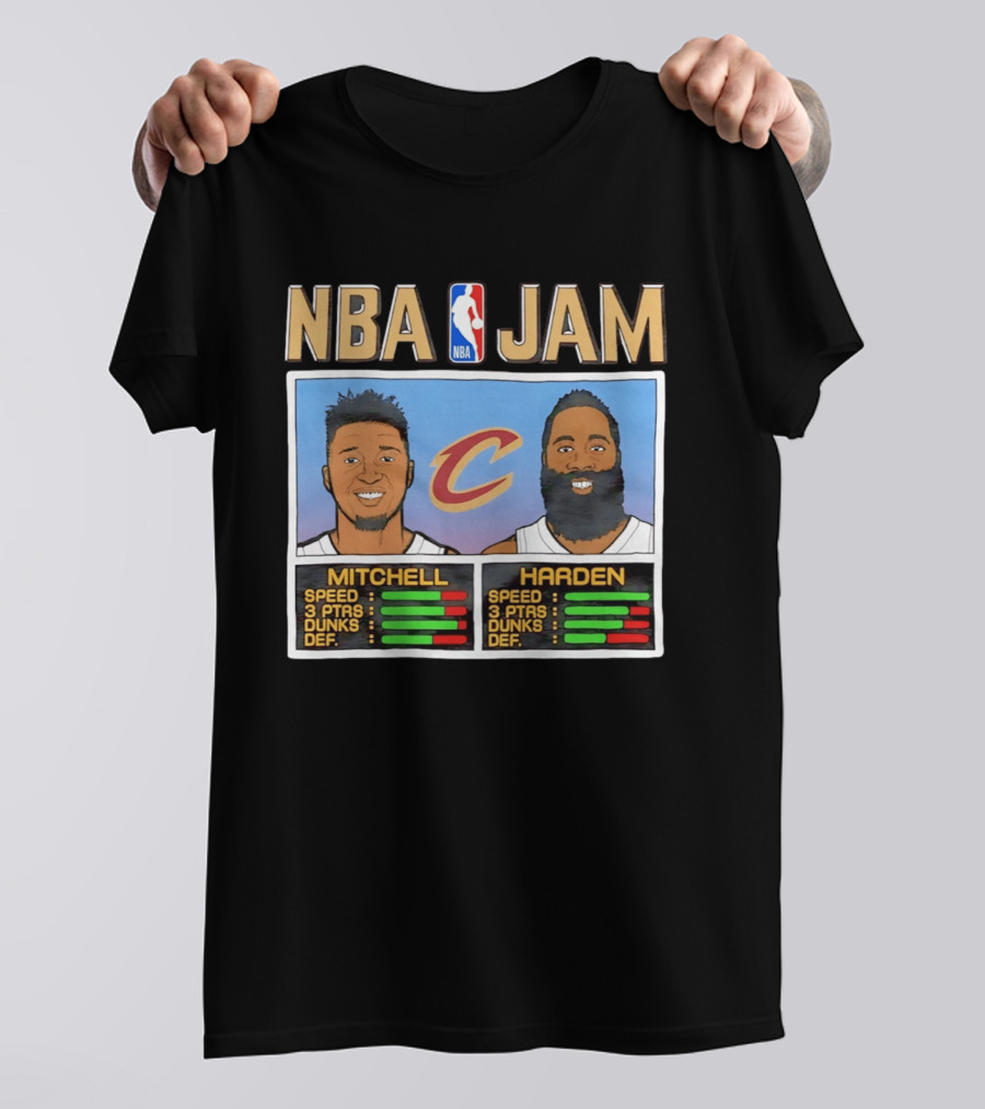 NBA Jam Cleveland Cavaliers Donovan Mitchell James Harden T-Shirt
