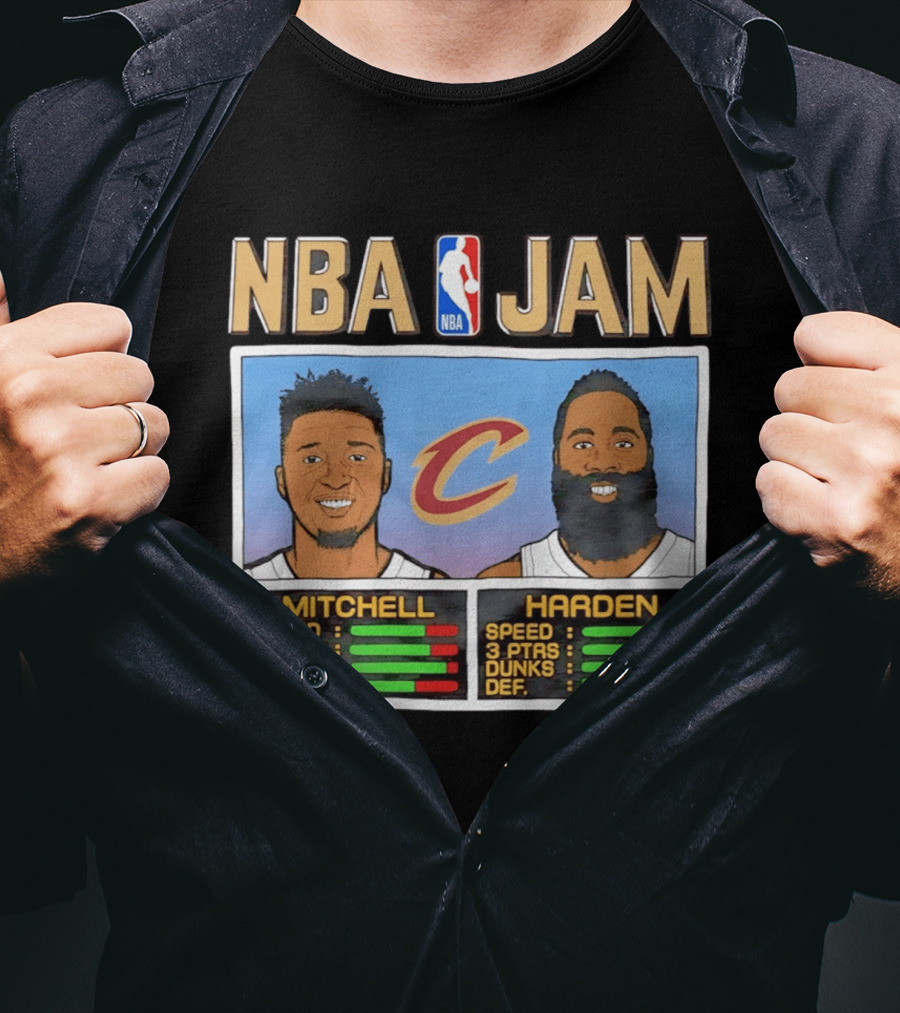 NBA Jam Cleveland Cavaliers Donovan Mitchell James Harden T-Shirt