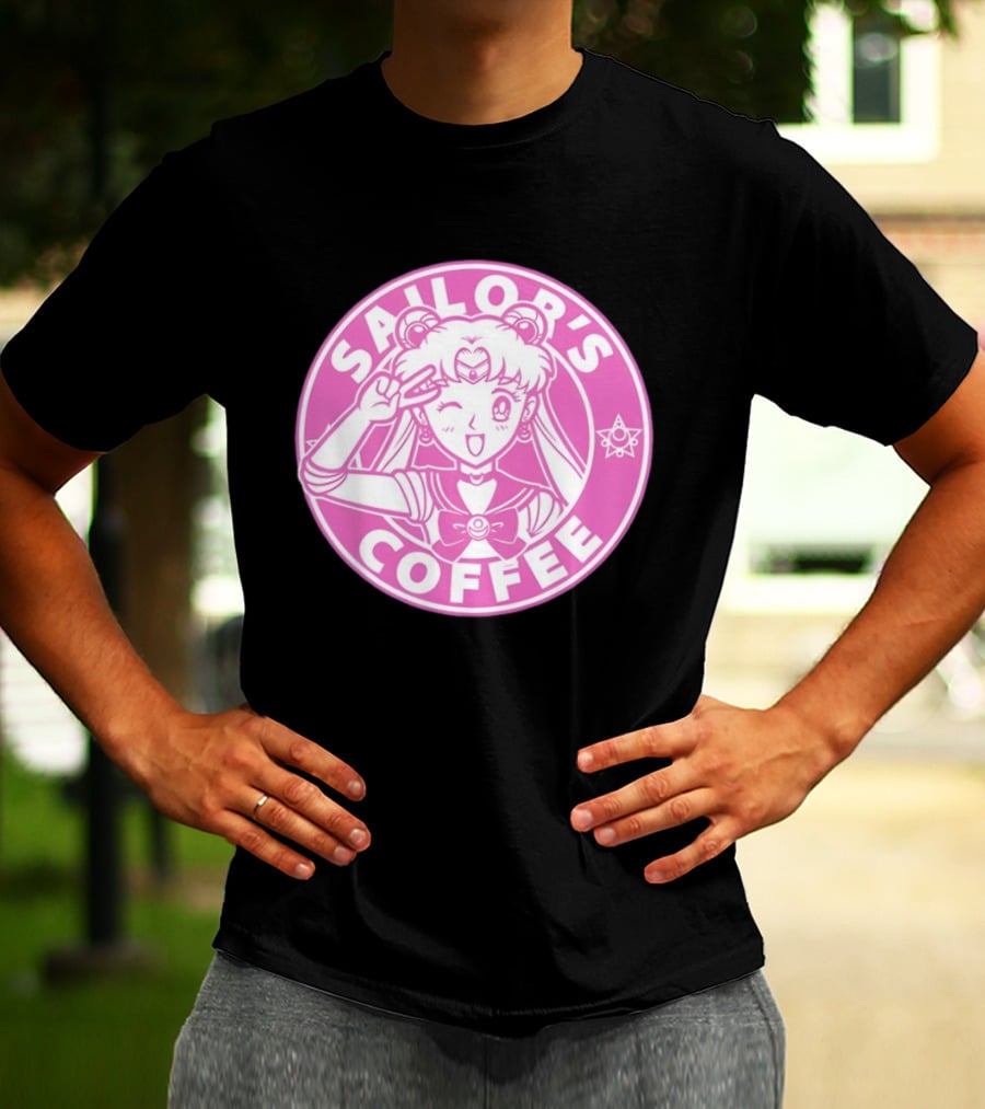 Sailor's Coffee Pink Winking Moon T-Shirt