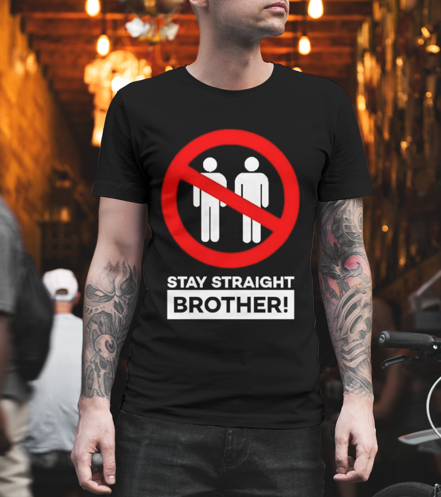 Stay Straight Brother Circle Cross Stencil T-Shirt