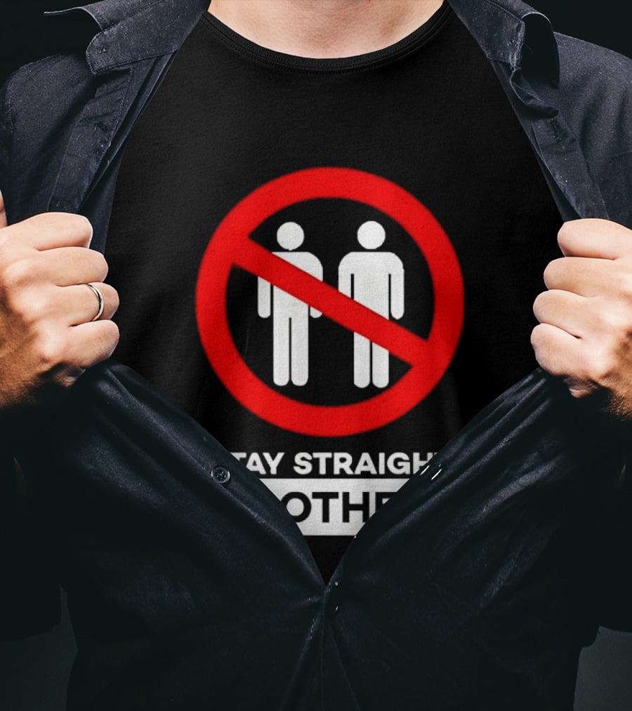 Stay Straight Brother Circle Cross Stencil T-Shirt