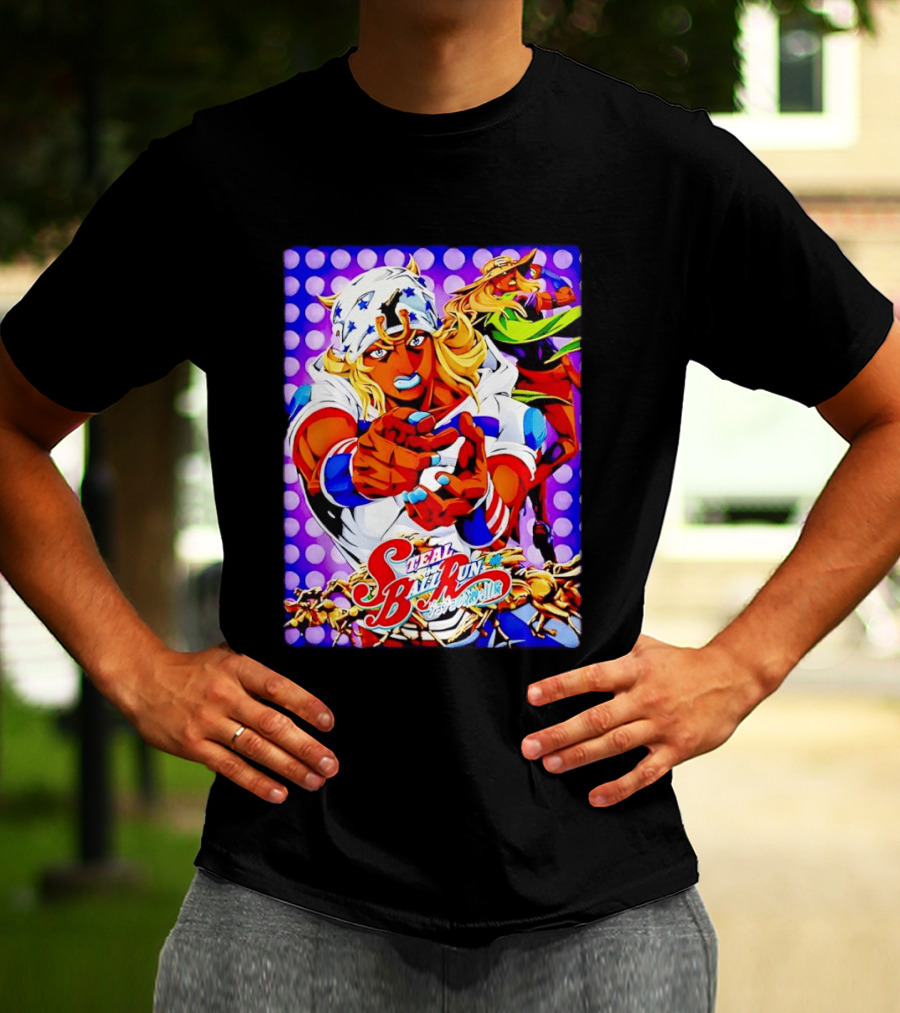 Steal Ball Run Anime JoJo's Bizarre Adventure Colorful Manga T-Shirt