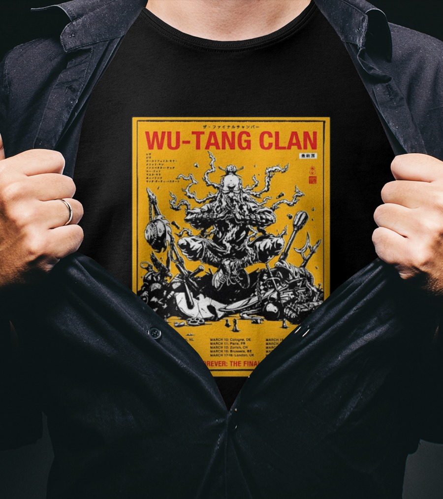 Wu Tang Clan 2026 Europe Tour Wu Tang Forever The Final Chamber Yellow T-Shirt