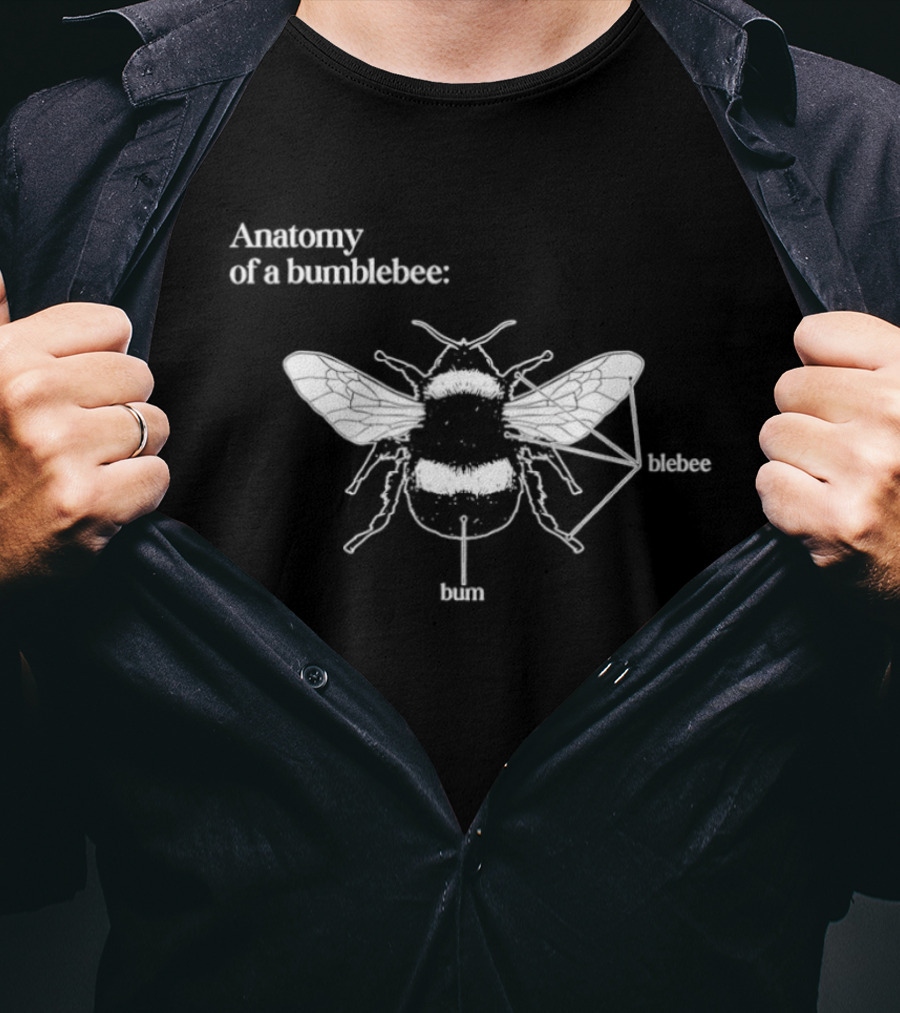 Anatomy Of A Bumblebee Blebee And Bum Simulated Diagram T-Shirt
