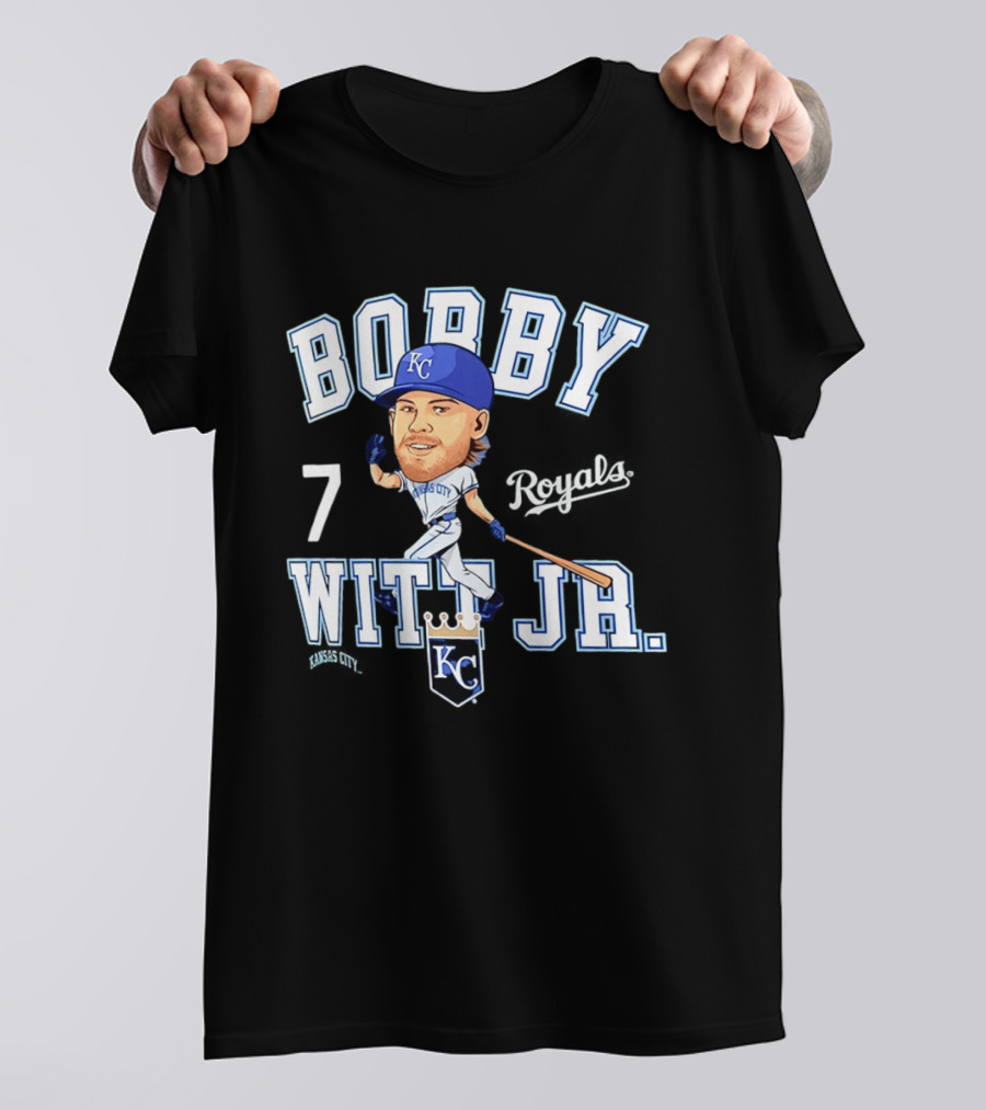 Bobby Witt Jr 7 Kansas City Royals KC Caricature T-Shirt