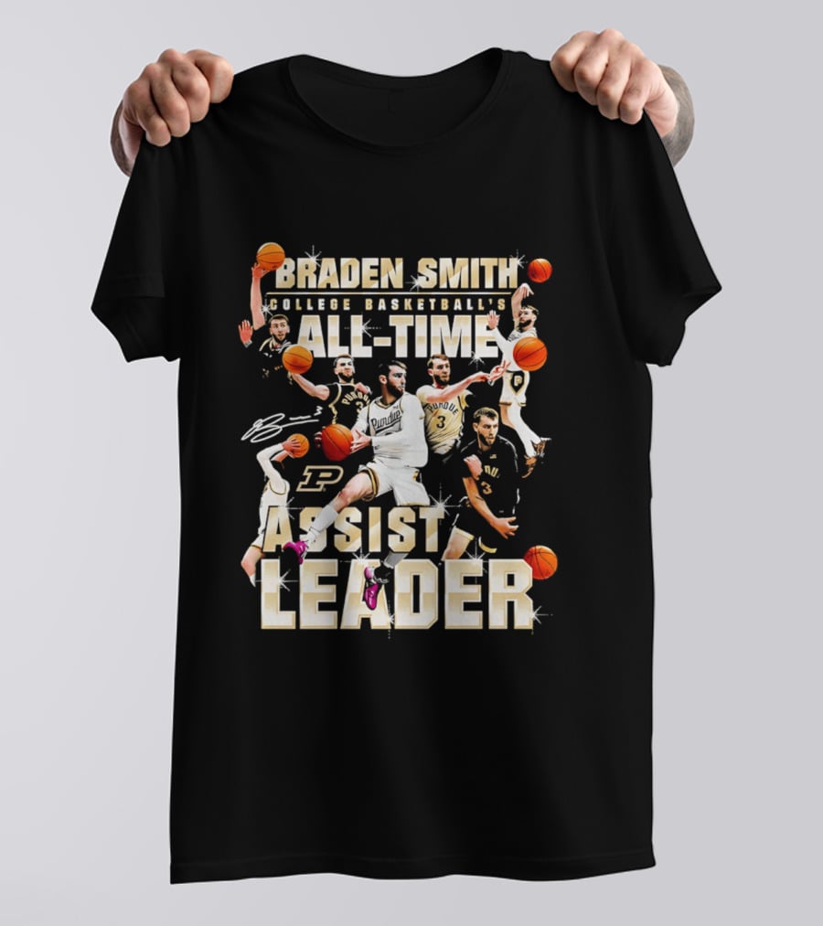Braden Smith College Basketball's All Time Assist Leader Purdue Boilermakers T-Shirt