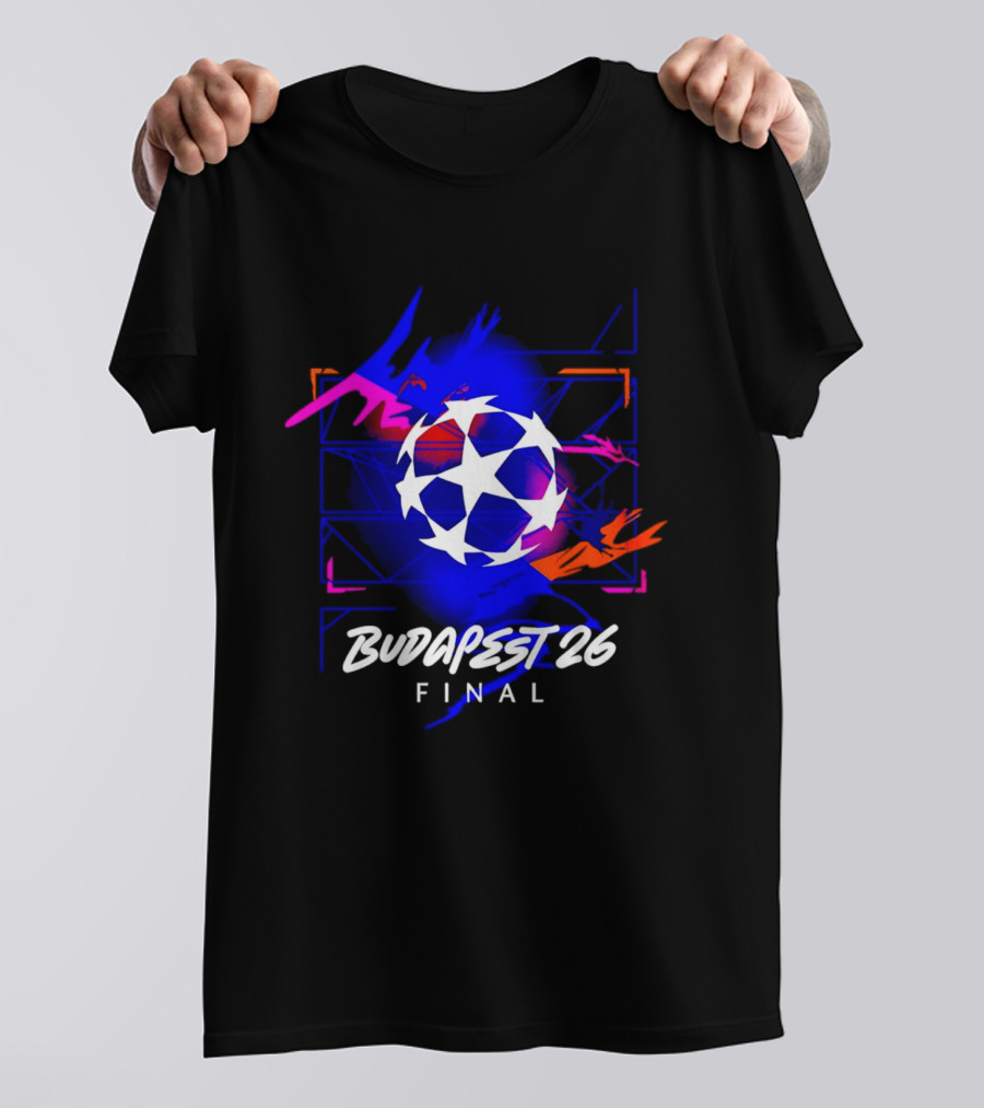 Budapest 26 Final UCL Decorative Hero Soccer Star T-Shirt