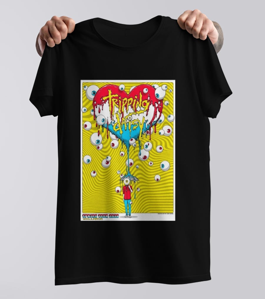 Tripping Daisy Spring Tour 2026 Psychedelic Heart And Eye Balloons By Cody Schibi T-Shirt
