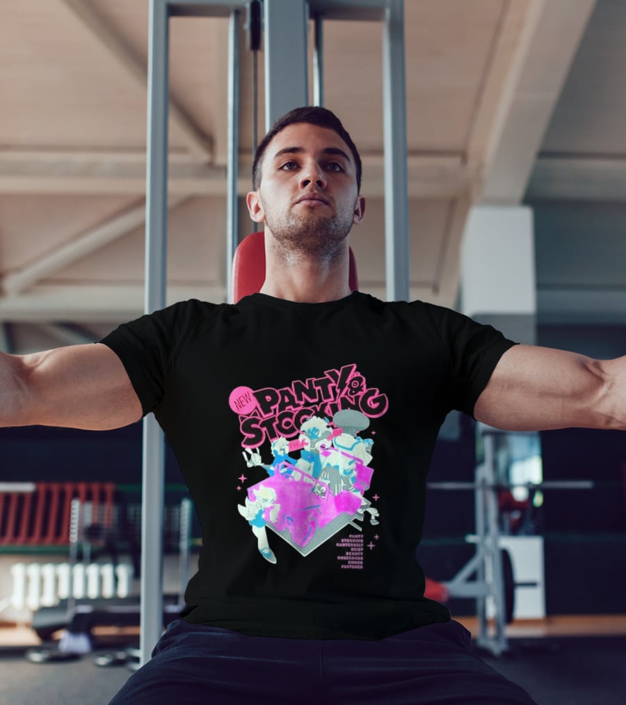 New Panty & Stocking With Garterbelt Anime Characters Colorful Car Scene T-Shirt