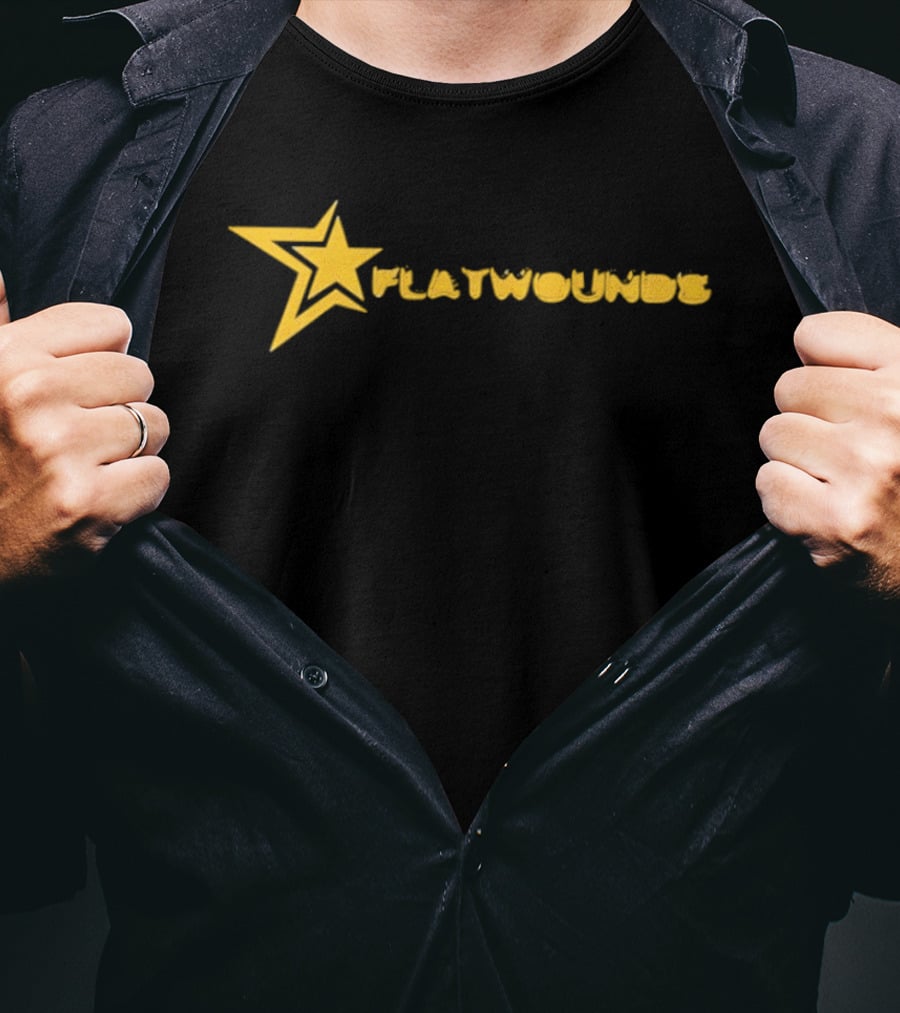 Flatwounds Star Yellow Text And Star T-Shirt
