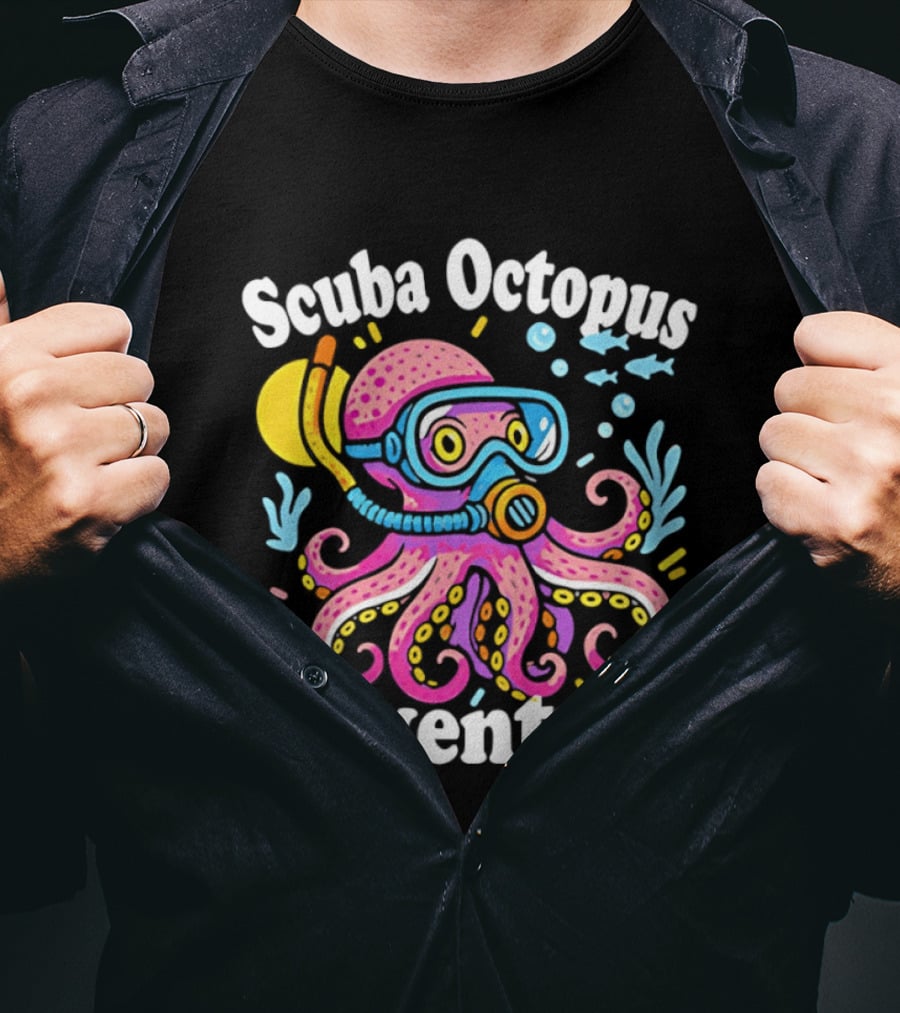 Scuba Octopus Adventure Snorkeling Deep Sea Journey T-Shirt