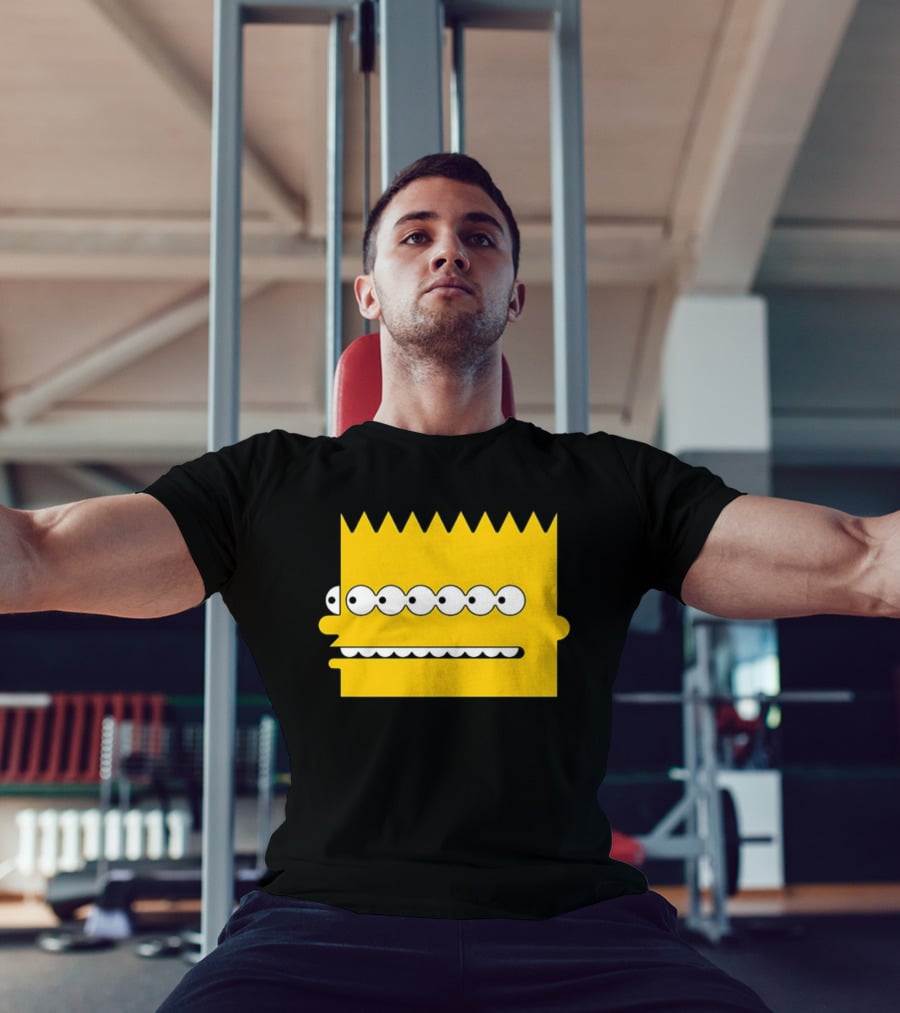 Simps Multi Mult Bart Yellow Silhouette Cartoon Eyes T-Shirt