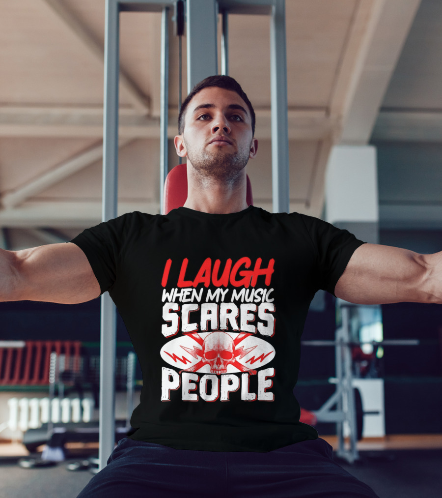 I Laugh When My Music Scares People Skull Lightning T-Shirt