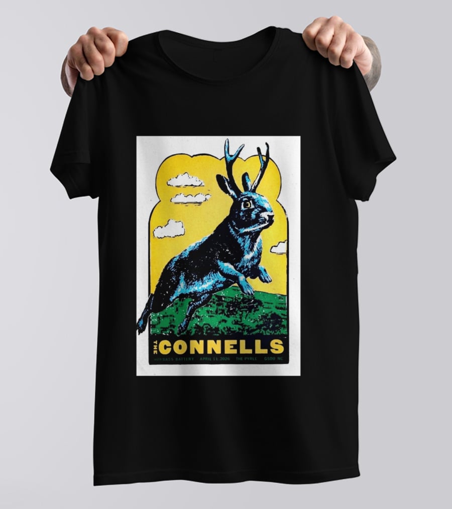 The Connells April 11 2026 The Pyrle Greensboro NC With Bass Battery Jackalope T-Shirt