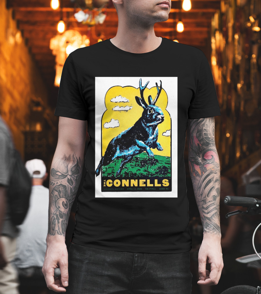 The Connells April 11 2026 The Pyrle Greensboro NC With Bass Battery Jackalope T-Shirt