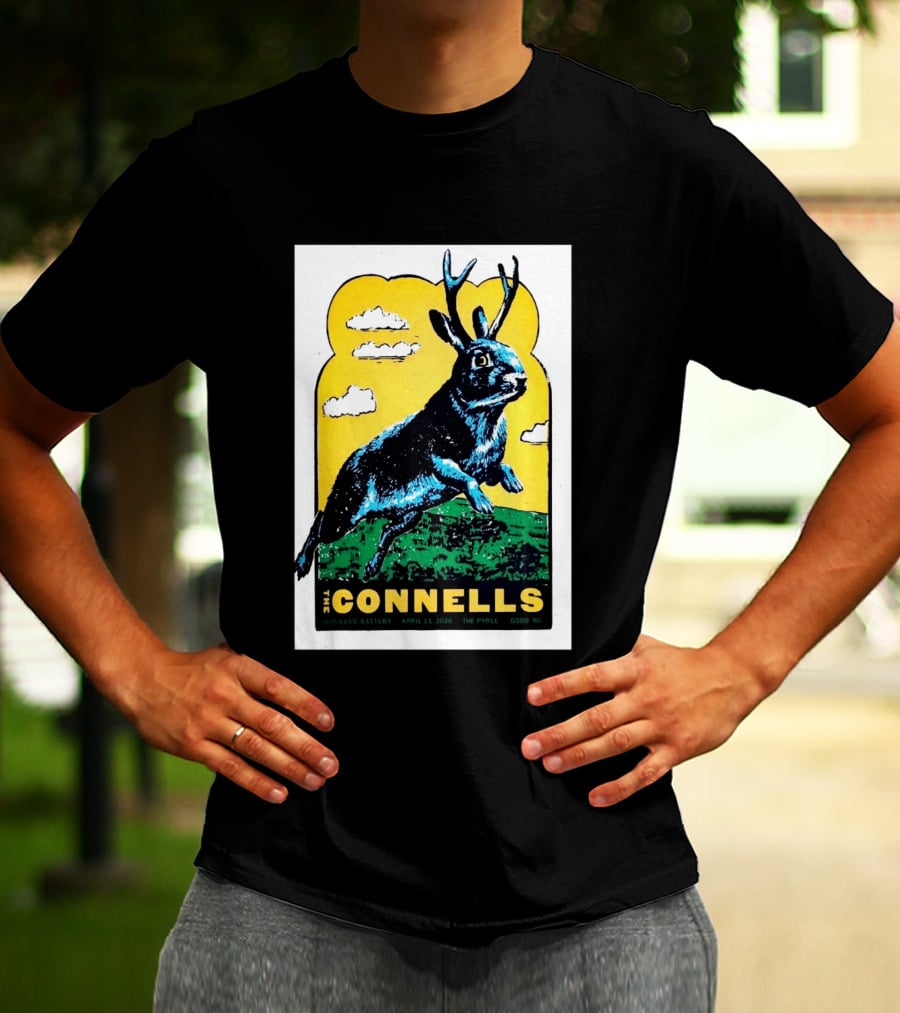 The Connells April 11 2026 The Pyrle Greensboro NC With Bass Battery Jackalope T-Shirt