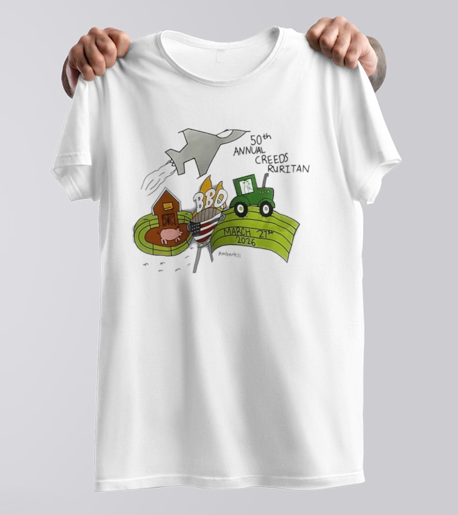 50th Annual Creeds Ruritan March 21st 2026 Farm Scene With Tractor And Barn T-Shirt