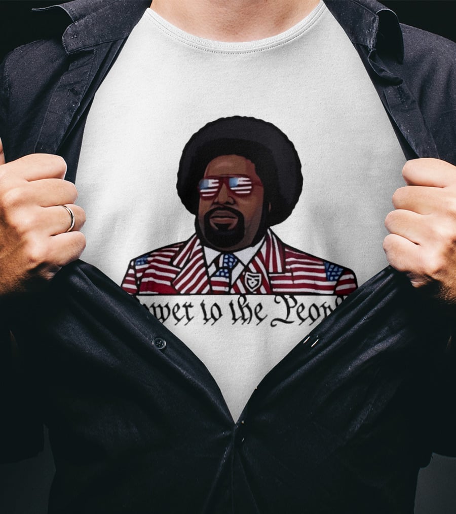 Afro Man American Flag Suit Power To The People T-Shirt