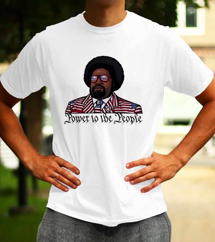 Afro Man American Flag Suit Power To The People T-Shirt