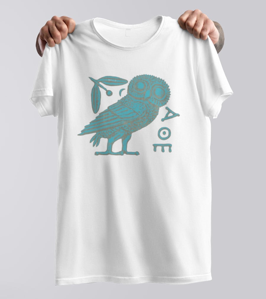 Athenian Owl Ancient Greek Coin 5th Century AOΕ Olive Branch T-Shirt