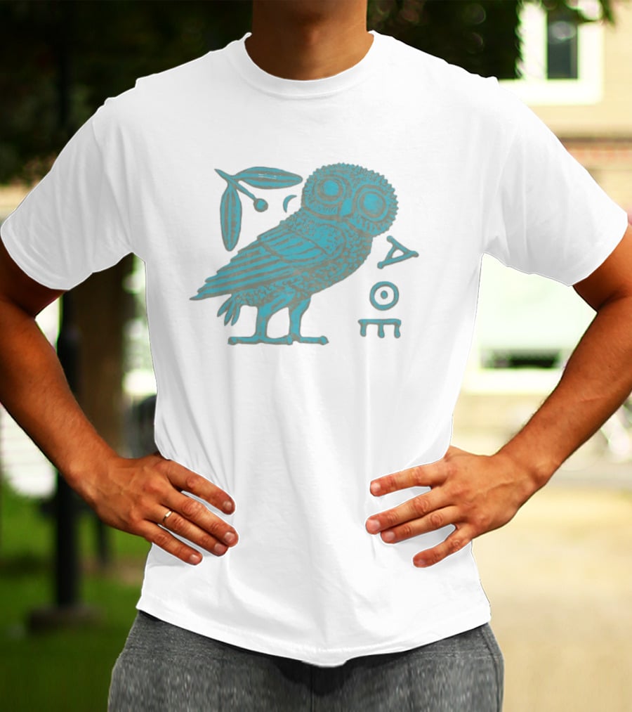 Athenian Owl Ancient Greek Coin 5th Century AOΕ Olive Branch T-Shirt