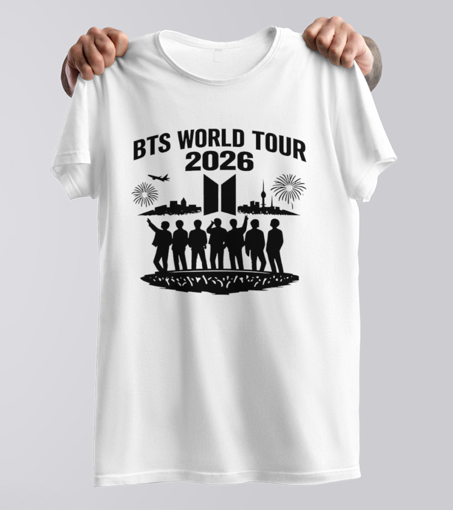 BTS World Tour 2026 Army Concert Skyline Fireworks T-Shirt