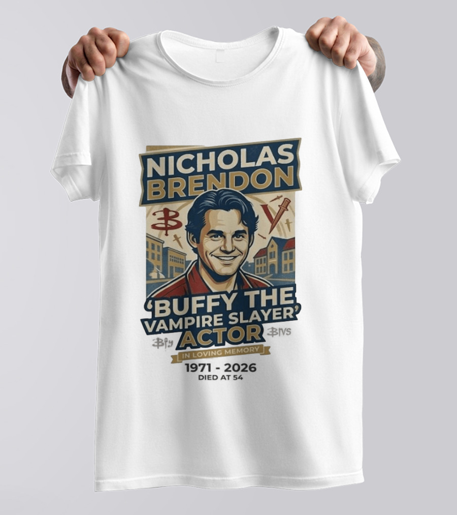 Nicholas Brendon Buffy The Vampire Slayer Actor In Loving Memory 1971 2023 T-Shirt