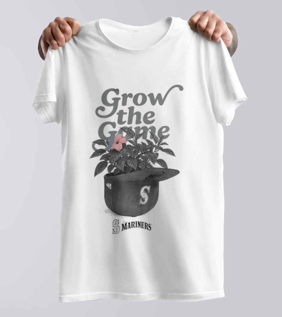 Seattle Mariners Grow The Game Hat With Flower Planting Visual T-Shirt