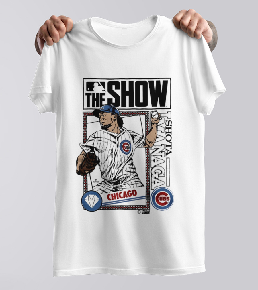 MLB The Show Shota Imanaga 18 Chicago Cubs Caricature T-Shirt