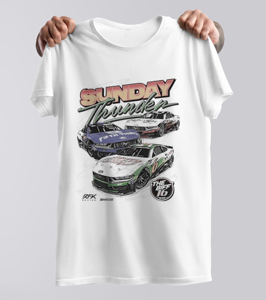 Sunday Thunder RFK Racing 2026 Darlington 6 Car Racing Event T-Shirt