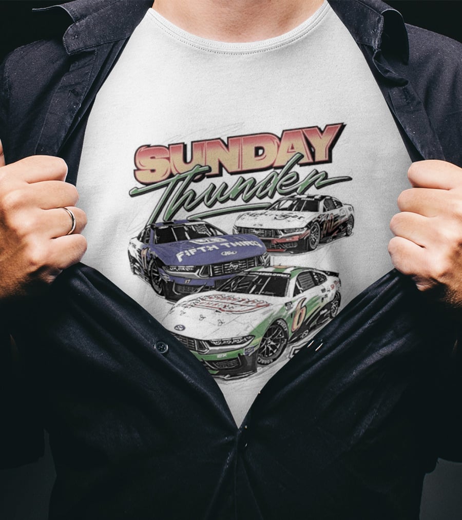 Sunday Thunder RFK Racing 2026 Darlington 6 Car Racing Event T-Shirt