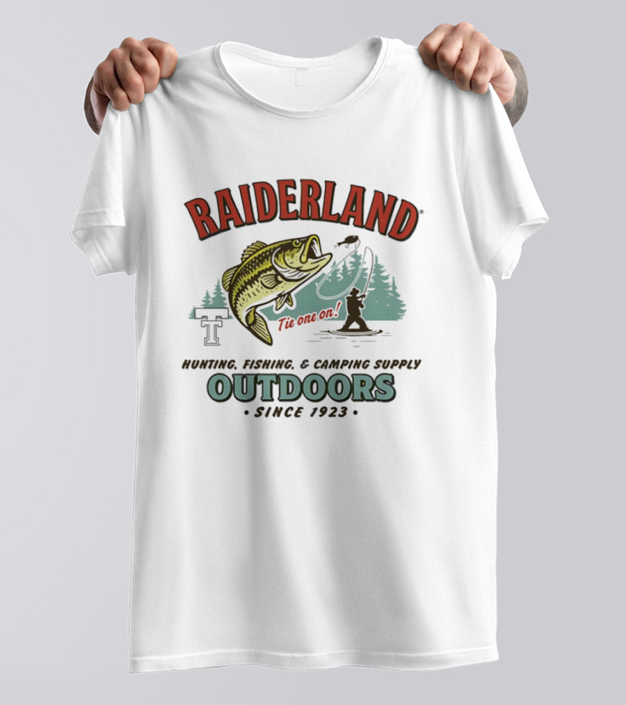 Texas Tech Red Raiders Raiderland Outdoors Hunting Fishing Camping Since 1923 T-Shirt