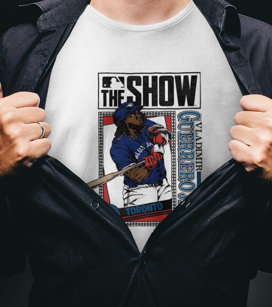 MLB The Show Vladimir Guerrero Jr 27 Toronto Blue Jays Caricature T-Shirt