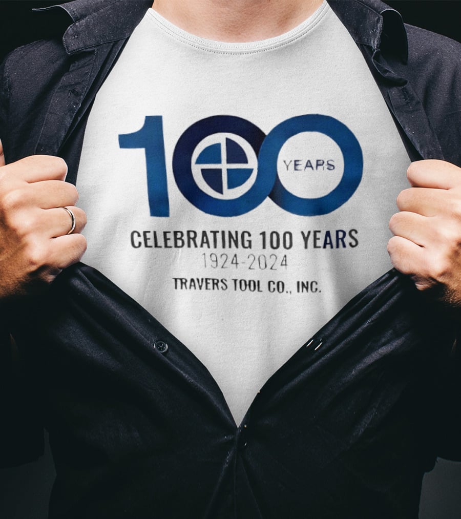 100 Years Celebrating 1924 2024 Travers Tool Co. Inc Anniversary T-Shirt