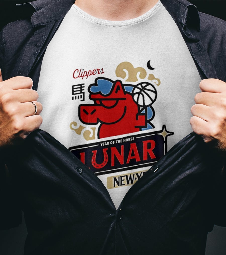 Clippers Lunar New Year 2026 Year Of The Horse NBA T-Shirt