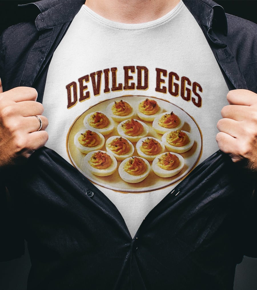 Deviled Eggs Plate Vintage Snack Classic Retro Style 2025 T-Shirt