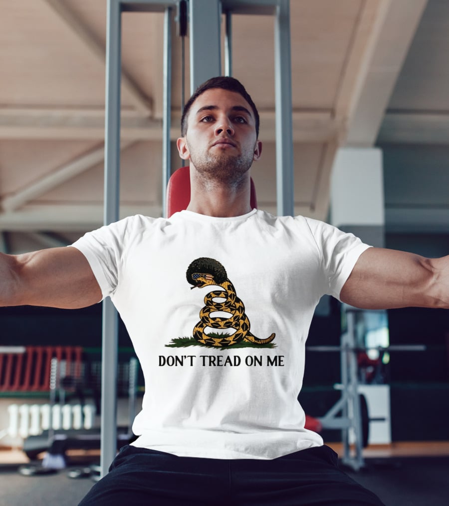 Don't Tread On Me American Flag Afro Snake T-Shirt