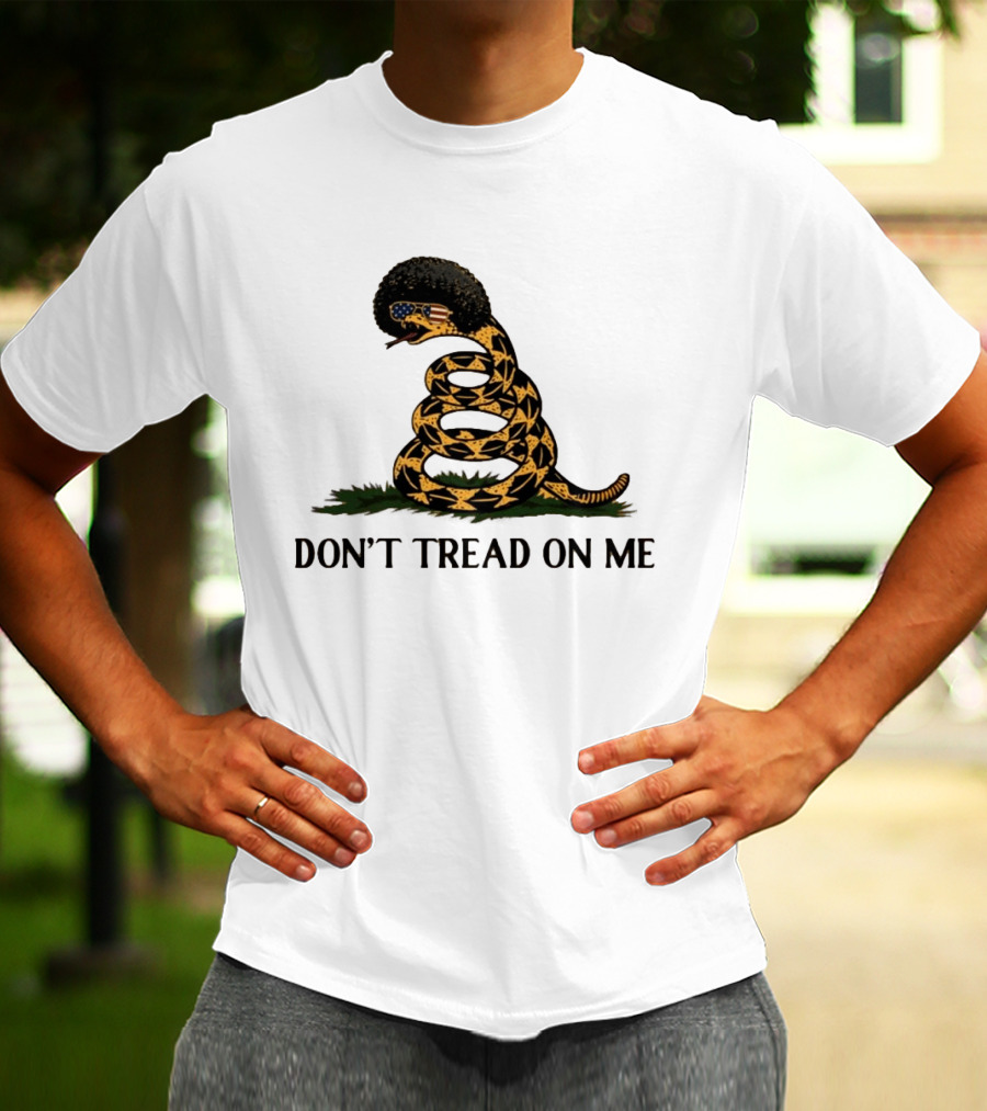 Don't Tread On Me American Flag Afro Snake T-Shirt